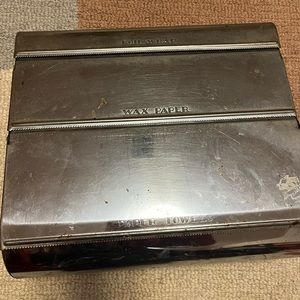 Vintage Garnerware metal kitchen roll holder: wax paper, towels, foil